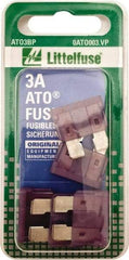 Value Collection - 3 Amp, 32 VAC/VDC, Automotive Fuse - 3/4" Long, Violet, Littlefuse ATO003 - USA Tool & Supply