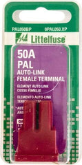 Value Collection - 50 Amp, Automotive Fuse - Red, Littlefuse PAL050 - USA Tool & Supply