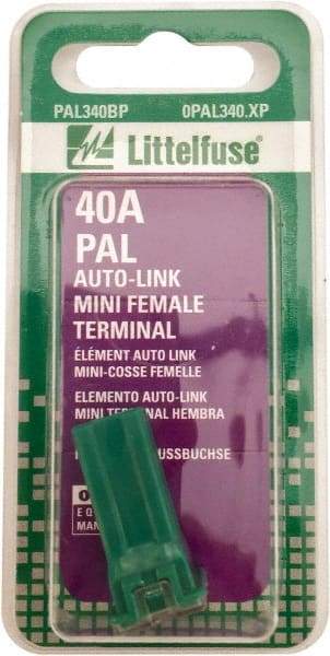 Value Collection - 40 Amp, Automotive Fuse - Green, Littlefuse PAL340 - USA Tool & Supply