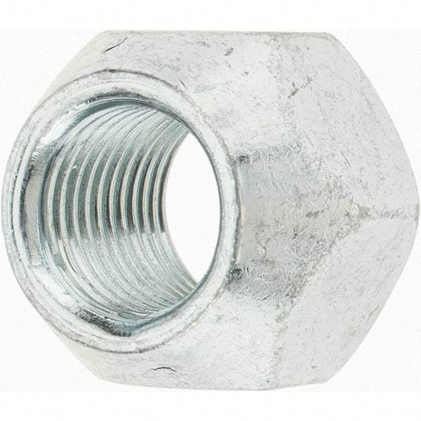 Value Collection - 1/2-20 Zinc Finish Open Wheel Nut - 13/16" Hex, 5/8" Overall Length, 60° Seat Angle - USA Tool & Supply