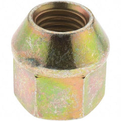 Value Collection - M12-1.5 Zinc Finish Wheel Nut - 19mm Hex, 23mm Overall Length, 60° Seat Angle - USA Tool & Supply