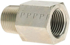 Parker - 3/8 Male Thread x 3/8 Female Thread, Steel Industrial Pipe Adapter - MNPTF x FNPTF, 6,000 psi - USA Tool & Supply