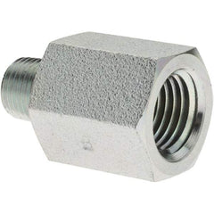 Parker - 1/8 Male Thread x 1/4 Female Thread, Steel Industrial Pipe Adapter - MNPTF x FNPTF, 6,000 psi - USA Tool & Supply