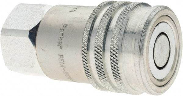 Parker - 1/2-14 NPSF Steel Hydraulic Hose Female Pipe Thread Coupler & No Lock Fitting - 3,625 psi - USA Tool & Supply