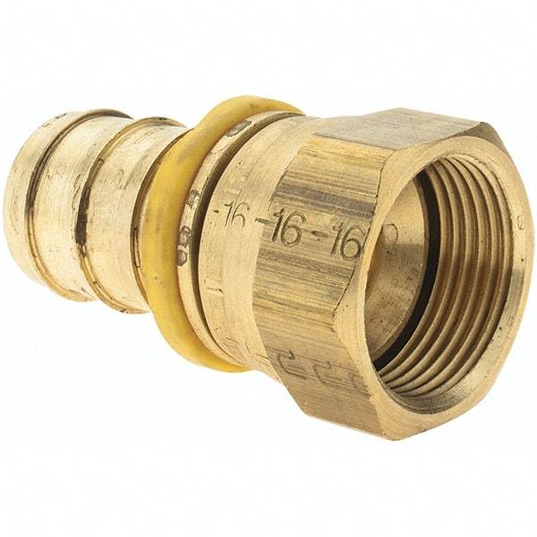 Parker - 1" ID 1-5/16-12 FJIC Barbed Push On Female Fitting - Brass - USA Tool & Supply