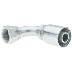 Parker - 1-1/16-12 Female JIC Steel Hydraulic Hose Female JIC Swivel & 90° Elbow - -12 Hose Size, 3/4" Hose Diam - USA Tool & Supply