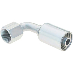 Parker - 3/4-16 Female JIC Steel Hydraulic Hose Female JIC Swivel & 90° Elbow - -8 Hose Size, 1/2" Hose Diam - USA Tool & Supply