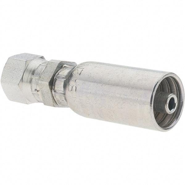 Parker - 1/2-20 Female JIC Steel Hydraulic Hose Female JIC 37° Swivel & Straight Fitting - -4 Hose Size, 1/4" Hose Diam - USA Tool & Supply