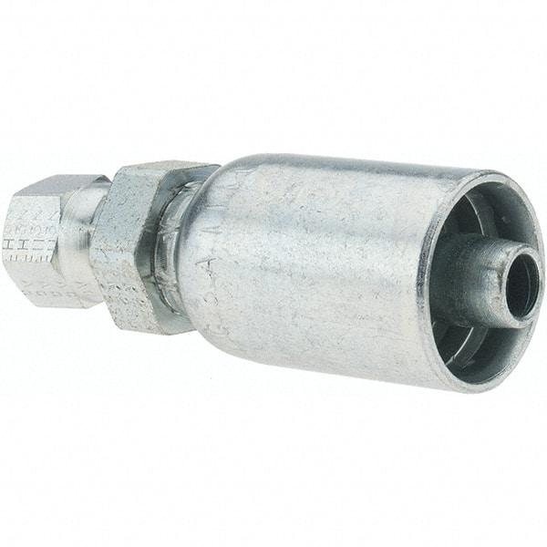 Parker - 7/16-20 Female JIC Steel Hydraulic Hose Female JIC 37° Swivel & Straight Fitting - -6 Hose Size, 3/8" Hose Diam - USA Tool & Supply