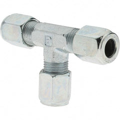 Parker - Metal Flareless Bite Tube 3/8" OD Union Tee - 3/8 NPTF - USA Tool & Supply