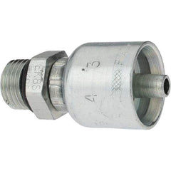 Parker - 9/16-18 Male ORB Steel Hydraulic Hose Male Rigid Fitting - -4 Hose Size, 1/4" Hose Diam - USA Tool & Supply