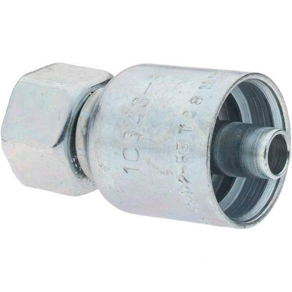 Parker - Female Metric Steel Hydraulic Hose Swivel - -6 Hose Size, 3/8" Hose Diam - USA Tool & Supply