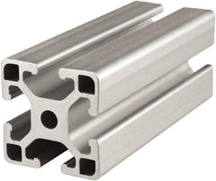 80/20 Inc. - 6 Meters Long x 40 mm Wide x 40 mm Deep, T-Slotted Aluminum Extrusion - Clear Anodized Finish - USA Tool & Supply