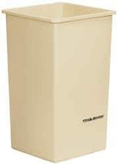 PRO-SOURCE - 14 Qt Beige Rectangle Trash Can - Polyethylene, 12-1/4" High x 8-1/4" Long x 11-1/4" Wide - USA Tool & Supply