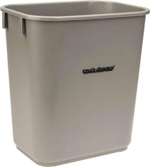 PRO-SOURCE - 14 Qt Gray Rectangle Trash Can - Polyethylene, 12-1/4" High x 8-1/4" Long x 11-1/4" Wide - USA Tool & Supply