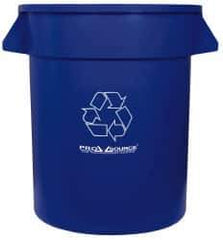 PRO-SOURCE - 20 Gal Blue Round Recycling Container - Polyethylene, 23" High - USA Tool & Supply