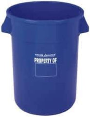 PRO-SOURCE - 20 Gal Blue Round Trash Can - Polyethylene, 22-1/2" High - USA Tool & Supply