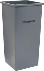 PRO-SOURCE - 32 Gal Gray Square Trash Can - Polyethylene, 31-3/4" High - USA Tool & Supply