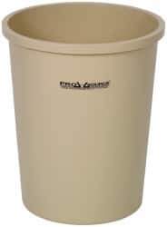 PRO-SOURCE - 44 Qt Beige Round Trash Can - Polyethylene, 18-7/8" High - USA Tool & Supply