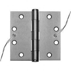 Stanley - 4-1/2" Long x 4-1/2" Wide Grade 1 Steel Full Mortise, Concealed Electric Commercial Hinge - USA Tool & Supply
