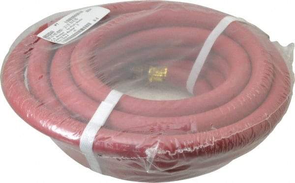 Value Collection - 1/2" ID x 0.812" OD 25' Long Multipurpose Air Hose - MNPT x MNPT Ends, 250 Working psi, 1/2" Fitting, Red - USA Tool & Supply