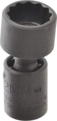 Proto - 1/4" Drive 12mm Standard Universal Impact Socket - 12 Points, 1-19/32" OAL - USA Tool & Supply