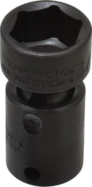 Proto - 3/8" Drive 3/4" Standard Universal Impact Socket - 6 Points, 2-3/32" OAL - USA Tool & Supply