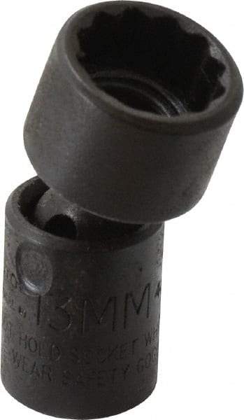 Proto - 1/4" Drive 13mm Standard Universal Impact Socket - 12 Points, 1-19/32" OAL - USA Tool & Supply