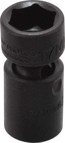 Proto - 3/8" Drive 17mm Standard Universal Impact Socket - 6 Points, 2-3/32" OAL - USA Tool & Supply