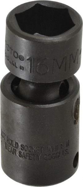 Proto - 3/8" Drive 18mm Standard Universal Impact Socket - 6 Points, 2-3/32" OAL - USA Tool & Supply