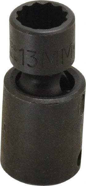 Proto - 3/8" Drive 13mm Deep Universal Impact Socket - 12 Points, 2" OAL - USA Tool & Supply