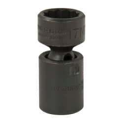 Proto - 3/8" Drive 17mm Deep Universal Impact Socket - 12 Points, 2-3/32" OAL - USA Tool & Supply