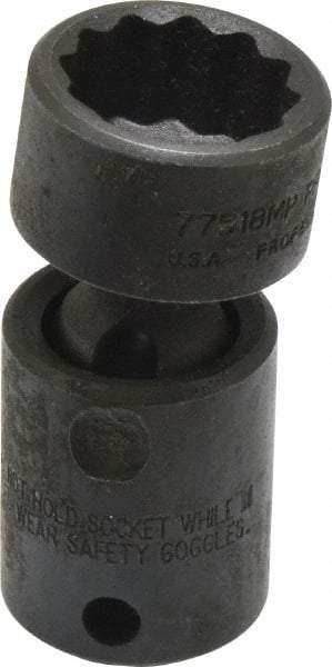 Proto - 3/8" Drive 18mm Deep Universal Impact Socket - 12 Points, 2-3/32" OAL - USA Tool & Supply