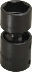 Proto - 1/2" Drive 1" Standard Universal Impact Socket - 6 Points, 2-29/32" OAL - USA Tool & Supply