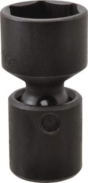 Proto - 1/2" Drive 1-3/16" Standard Universal Impact Socket - 6 Points, 3-3/32" OAL - USA Tool & Supply