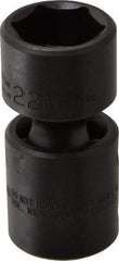Proto - 1/2" Drive 22mm Standard Universal Impact Socket - 6 Points, 2-19/32" OAL - USA Tool & Supply