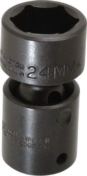 Proto - 1/2" Drive 24mm Standard Universal Impact Socket - 6 Points, 2-11/16" OAL - USA Tool & Supply