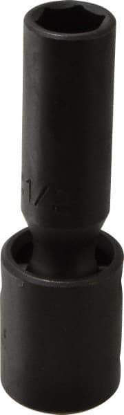 Proto - 1/2" Drive 1/2" Deep Universal Impact Socket - 6 Points, 3-19/32" OAL - USA Tool & Supply