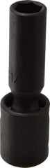 Proto - 1/2" Drive 1/2" Deep Universal Impact Socket - 6 Points, 3-19/32" OAL - USA Tool & Supply