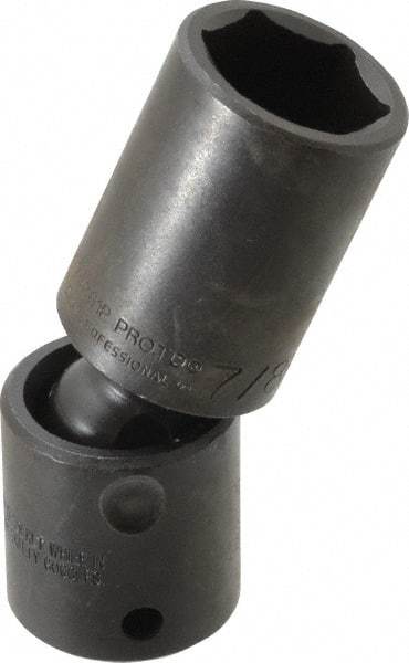 Proto - 1/2" Drive 7/8" Deep Universal Impact Socket - 6 Points, 3-1/2" OAL - USA Tool & Supply