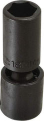 Proto - 1/2" Drive 18mm Deep Universal Impact Socket - 6 Points, 3-1/2" OAL - USA Tool & Supply