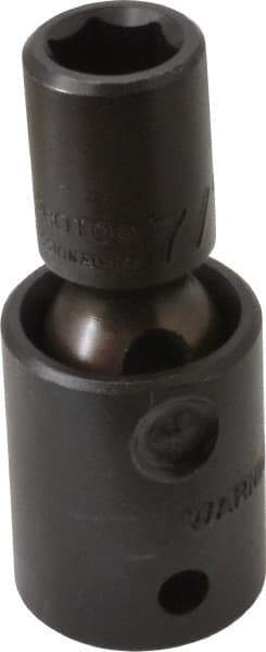 Proto - 1/2" Drive 7/16" Standard Universal Impact Socket - 6 Points, 2-19/32" OAL - USA Tool & Supply
