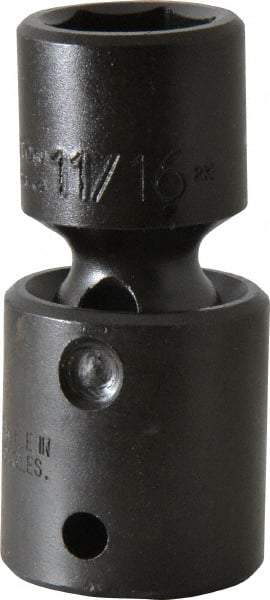 Proto - 1/2" Drive 11/16" Standard Universal Impact Socket - 6 Points, 2-19/32" OAL - USA Tool & Supply