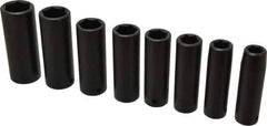 Proto - 8 Piece 1/2" Drive Black Finish Deep Well Impact Socket Set - 6 Points, 1/2" to 15/16" Range, Inch Measurement Standard - USA Tool & Supply