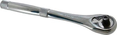 Proto - 1/2" Drive Pear Head Quick-Release Ratchet - Chrome Finish, 10-1/2" OAL, 45 Gear Teeth, Standard Head - USA Tool & Supply