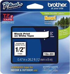 Brother - 1/2" Wide, White Label Tape - For Label Maker - USA Tool & Supply