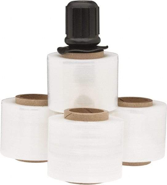 Stretch Associates - 3" x 700' 120 Gauge Clear Bundling Stretch Film with Dispenser - 4 Piece, 120 Gauge, Clear - USA Tool & Supply