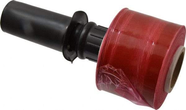 Stretch Associates - 3" x 1,000' 80 Gauge Red Bundling Stretch Film with Dispenser - 4 Piece, 80 Gauge, Red - USA Tool & Supply