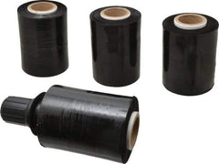 Stretch Associates - 5" x 1,000' 80 Gauge Black Bundling Stretch Film with Dispenser - 4 Piece, 80 Gauge, Black - USA Tool & Supply
