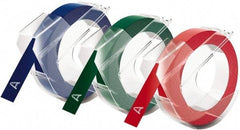 Dymo - Red, Green, Blue Embossing Tape - For DYMO Office Express & Office Mate Embossers - USA Tool & Supply